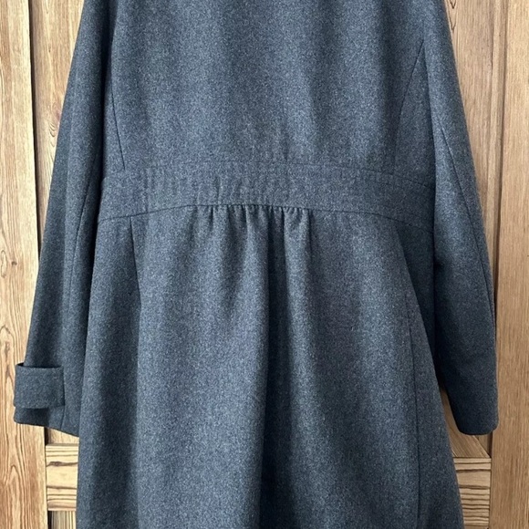 J. Crew Lady Day Top Coat Long Overcoat Wool Blend Charcoal Gray 20 - Picture 15 of 16